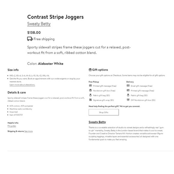 NWT-Sweaty Betty Swing Back Zip Through Jacket & Contrast Stripe Joggers-XL/14 - Picture 16 of 16